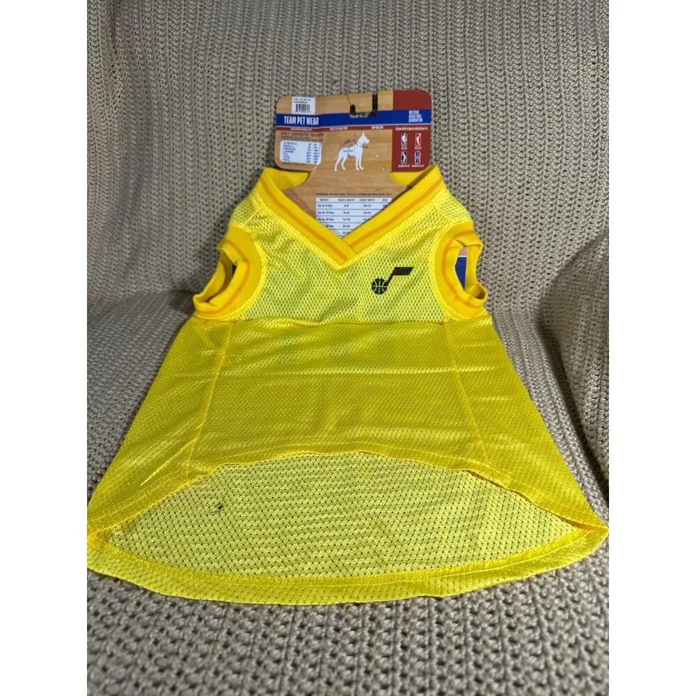 NBA Licensed Yellow Jazz 01 Pet Mesh Jersey Shirt Dog XL